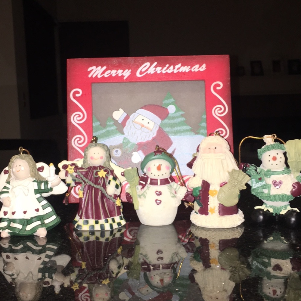 Christmas Ornaments, 5/Set in Wood Box